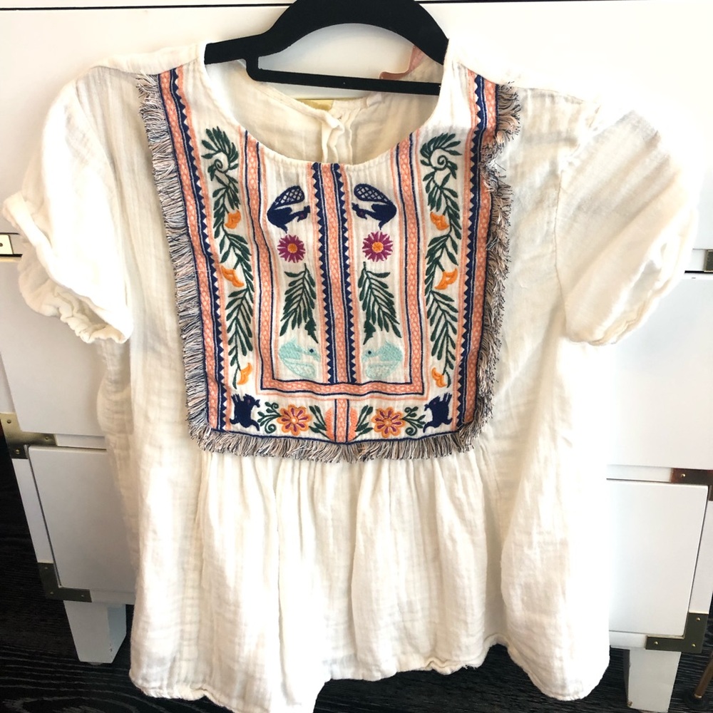Zara embroidered blouse